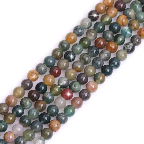 Miniatura 29 de GEM-Inside - Cuentas redondas de ágata de ónix azul claro natural de 0.394 pulgadas (0.394 in) con agujero grande para hacer joyas, suministros