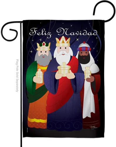 Bandera de jardín de Feliz Navidad, decoración de pared para tres reyes, tapiz religioso para la temporada de la santa familia, letrero de puerta