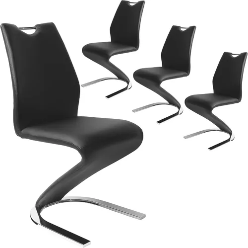 Miniatura 9 de HIPIHOM Juego de 2 sillas de comedor Sirena, sillas modernas de cocina y comedor sin brazos tapizadas en cuero PU con asiento de almohadón y patas