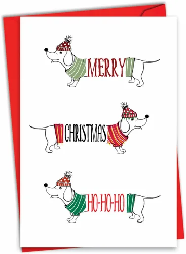 Miniatura 9 de The Best Card Company - Tarjeta de felicitación de Feliz Navidad con sobre (4.63 x 6.75 pulgadas) - Canine Antics C3194GXSG