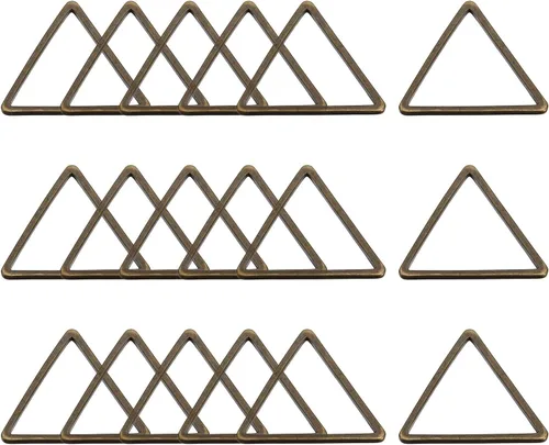 Miniatura 11 de MECCANIXITY Aro de abalorios triangular, anillo de enlace geométrico hueco triangular para hacer joyas