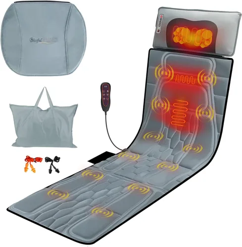 Miniatura 10 de KOCASO Alfombrilla de masaje de cuerpo completo de piel sintética, almohadilla multifuncional para silla de masaje con temporizador de calor