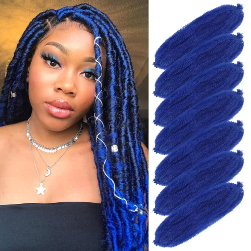 Miniatura 22 de Marley Twist - Cabello trenzado de 16 pulgadas, cabello afro trenzado elástico, paquete de 7 paquetes, cabello rizado rizado ombré, marrón Marrón