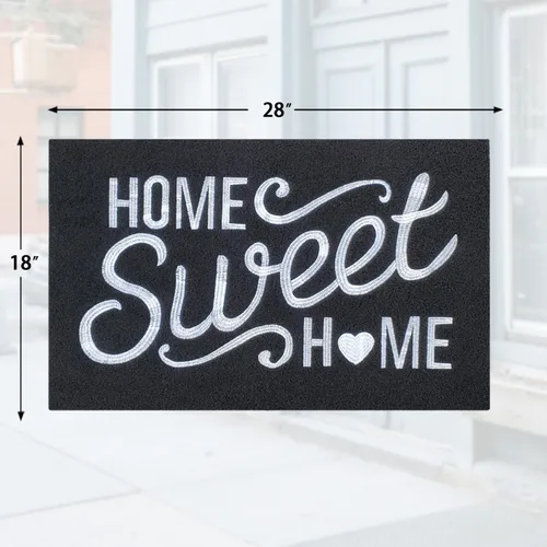 Miniatura 3 de Alfombra de bienvenida para puerta para interiores y exteriores, con parte trasera de goma antideslizante, “Home Sweet Home”, absorbe el barro