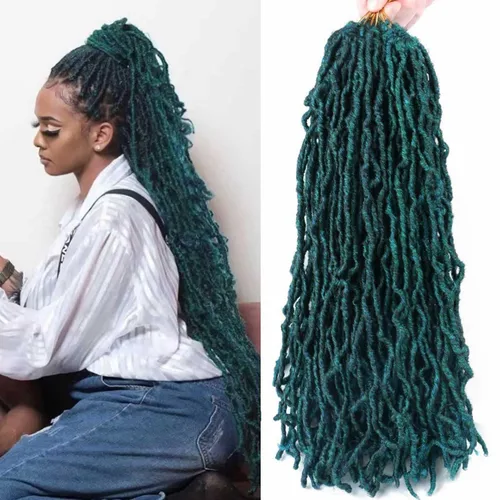 Miniatura 32 de Mytarku 8 paquetes de rastas suaves de 24 pulgadas con extremos rizados, rastas de pelo sintético de ganchillo bohemias para mujeres rastas de 1b