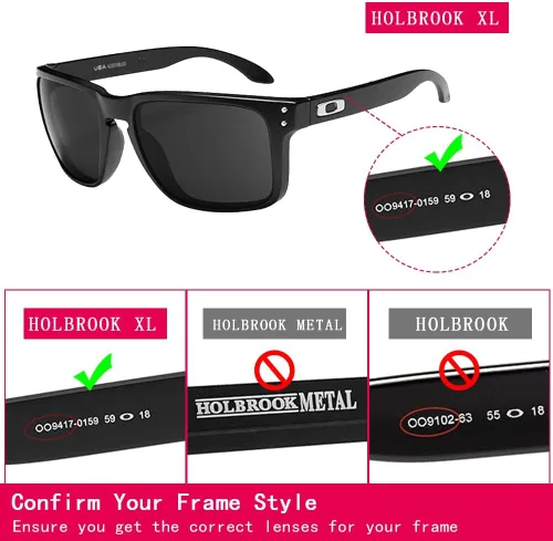 Miniatura 4 de Lentes de repuesto polarizadas para gafas de sol Oakley Holbrook XL, múltiples opciones, con paño para lentes