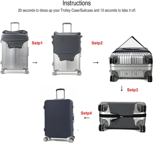 Miniatura 8 de Madfifennina - Protector de equipaje de viaje lavable de elastano para maleta, 23-32 pulgadas, Mapa