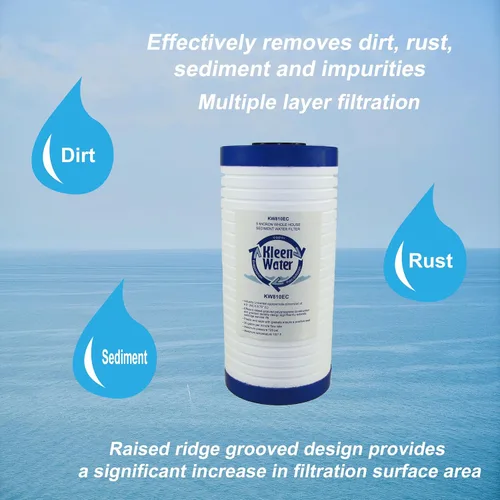 Miniatura 3 de KleenWater KW810EC Cartucho de repuesto para filtro de agua de sedimentos para toda la casa, 5 micras, 4.5 x 9.875 pulgadas (1 paquete)