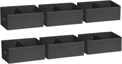 Miniatura 31 de DIMJ Contenedores de almacenamiento trapezoidales para ropa, 4 paquetes organizadores de armario y cestas de almacenamiento, cestas plegables