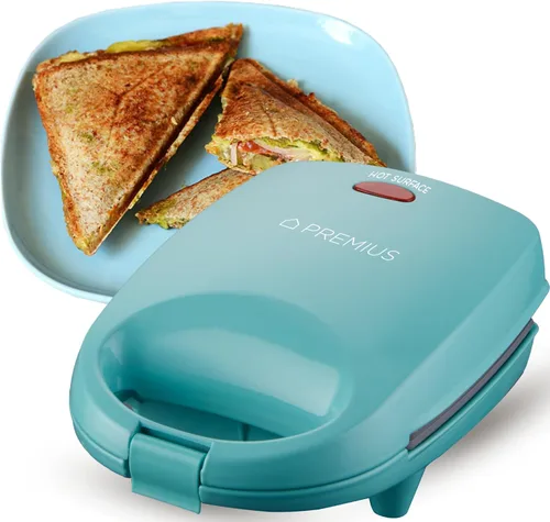 Mini sandwichera antiadherente de cerámica para bocadillos, luz indicadora, molde de 5 x 4.4 pulgadas, ideal para tostadas francesas, sándwich de