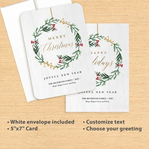 Miniatura 3 de Let's Make Memories Tarjetas de Navidad personalizadas con sobres, calidad premium, 5 x 7 – Tarjetas navideñas 2025 y sobres blancos – Corona Corona