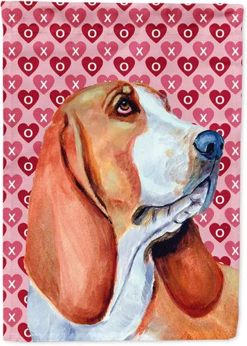 Miniatura 182 de Caroline's Treasures SS4484GF Bandera de jardín con diseño de bulldog inglés y corazones para el Día de San Valentín, bandera decorativa para patio