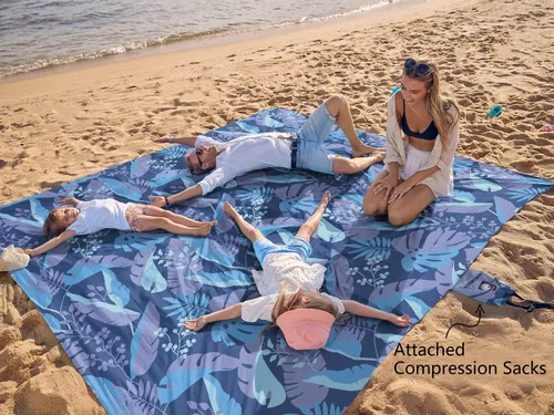 Miniatura 3 de WEKAPO Manta de Playa Impermeable a Prueba de Arena de Tamaño Extra Grande, Alfombrilla de Playa Extra Grande Libre de Arena, Alfombrilla Ligera