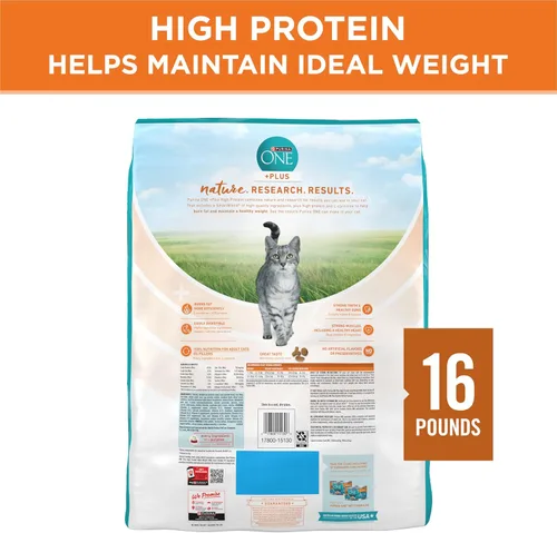Miniatura 6 de Purina ONE Alimento seco para gatos con alto contenido de proteínas, fórmula de peso saludable Plus Peso ideal con pollo para control