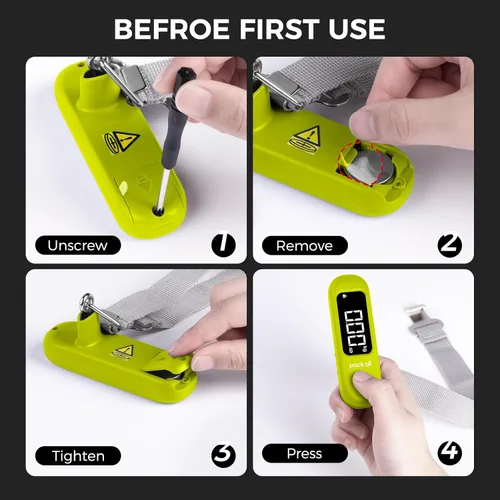 Miniatura 9 de pack all Báscula de equipaje de 110 libras, báscula digital de equipaje de mano, báscula de peso para maleta de viaje con pantalla LCD, batería