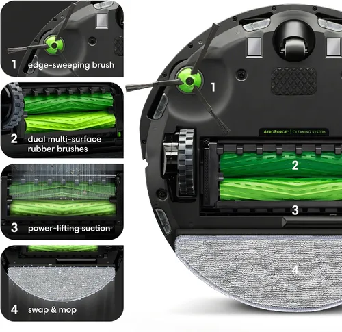 Miniatura 3 de iRobot Roomba Combo i3+ (3574) Robot aspirador y trapeador – Auto-vaciado hasta 60 días, limpieza por habitación con mapeo inteligente, cepillos