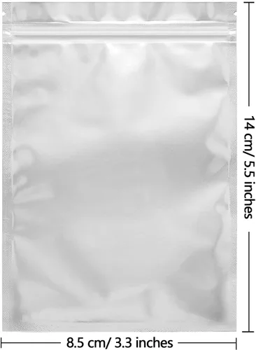 Miniatura 2 de Paquete de 100 bolsas de Mylar para almacenamiento de alimentos de 3.3 x 5.5 pulgadas, bolsas resellables a prueba de olores con ventana