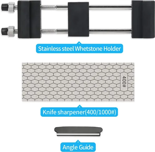 Miniatura 5 de DMD Juego de soporte para afilar diamantes con tornillos de ajuste simple que sostiene la piedra de forma segura con piedras afiladoras de cuchillos
