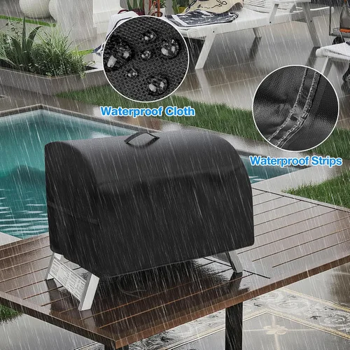 Miniatura 4 de Cubierta de Parrilla para Parrilla Hibachi, Cubierta de Parrilla de Mesa Pequeña Impermeable para Exteriores de Servicio Pesado, Cubierta