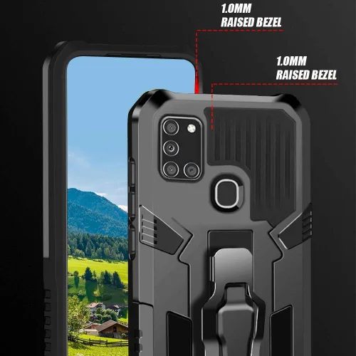 Miniatura 4 de Funda compatible con Samsung Galaxy A21S, con [2 unidades] con protector de pantalla de vidrio templado, funda protectora probada contra caídas