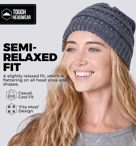 Miniatura 16 de Gorro de punto para mujer, cálido y suave, elástico, para clima frío de Tough Headwear