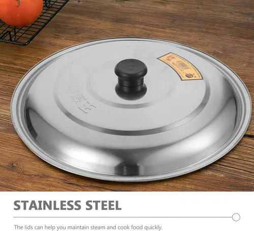 Miniatura 4 de DOITOOL Tapa universal de olla de acero inoxidable de 13 pulgadas con perilla resistente al calor para sartenes y ollas de cocina