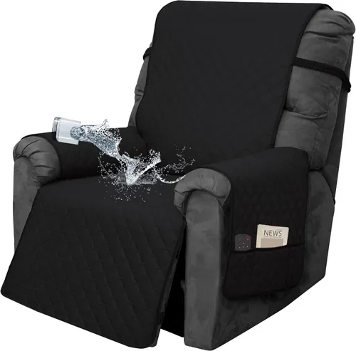 Miniatura 14 de Easy-Going Funda impermeable para sillón reclinable de gran tamaño con bolsillo, 1 funda de sofá reversible para sillón reclinable, protector