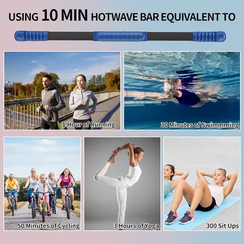 Miniatura 3 de Barra de Ejercicio de Fitness, Barra de Fitness Elástica, Barra de Entrenamiento de Alta Frecuencia de Vibración para Quemar Grasa en Yoga, Pilates