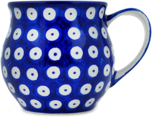 Miniatura 24 de Auténtica taza de burbujas de cerámica polaca de 13 onzas en diseño amarillo hecho a mano en Bolesławiec Polonia por Ceramika Bona + certificado