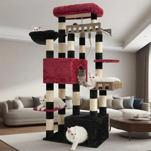 Miniatura 12 de Gitelsnour Árbol para gatos para gatos de interior grandes y adultos, torre para gatos resistente para gatos grandes de 20 libras o más, refugio