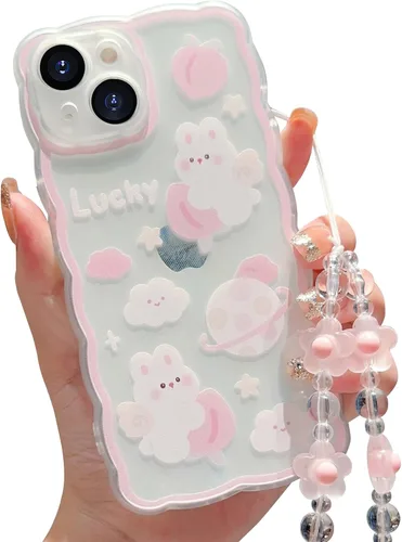 Miniatura 39 de Compatible con iPhone 11 Funda Lindo Dibujos Animados Pequeño Oso Conejo con Lindo Diseño de Cadena para Mujeres Niñas Estético Kawaii Funda Delgada