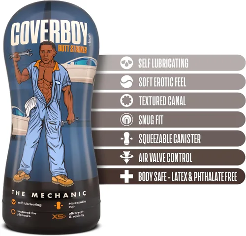 Miniatura 2 de Blush Coverboy Bad Boy Next Door 7.5" Masturbador autolubricante de bolsillo, realista para hombres, manga con textura acanalada, sensación similar