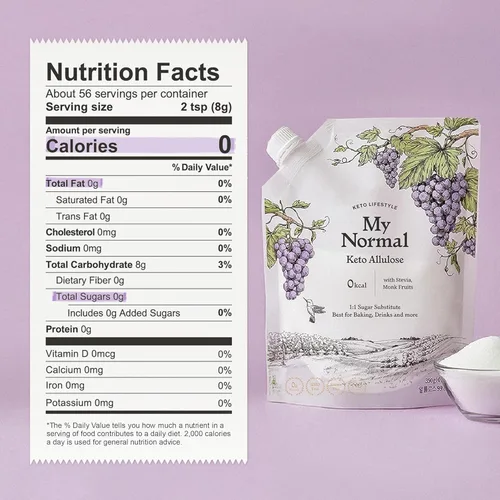 Miniatura 2 de My Normal Alulosa en polvo Keto de 16 onzas, mezcla de alulosa, fruta del monje y stevia, 99.8% de alulosa, sustituto de azúcar 1:1, sin OGM, sin