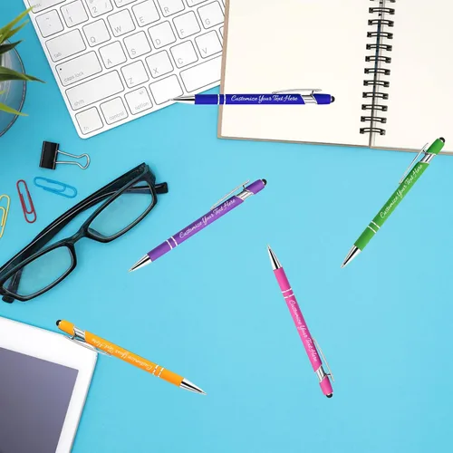 Miniatura 7 de Bolígrafos personalizados a granel personalizados con lápiz capacitivo, grabado, nombre, mensaje, regalos personalizados para hombres y mujeres