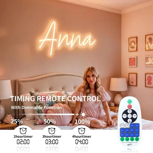 Miniatura 2 de Letrero de neón con nombre personalizado para pared, luces LED de neón personalizables, letras personalizables iluminadas, letreros iluminados