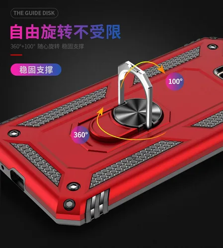 Miniatura 4 de Funda para Samsung Galaxy J4 Plus, soporte de anillo giratorio de 360 grados para Samsung SM-J415GN/DS Galaxy J4+ / SM-J415FN/DS SM-J415F/DS Rojo