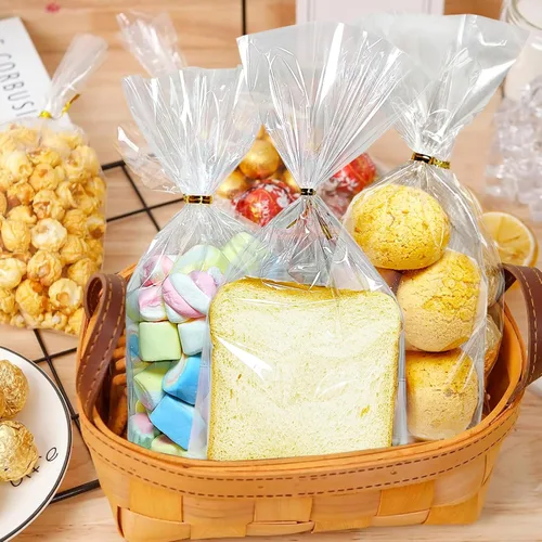 Miniatura 5 de QOIUSO 100 bolsas de celofán: bolsas de celofán transparentes de 5 x 11 pulgadas para dulces, aperitivos, galletas, postres, panadería, envoltura