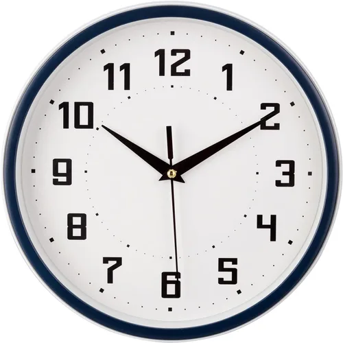 Topkey Reloj de pared redondo silencioso para cocina, estilo moderno, sin tictac, decorativo, dormitorio, oficina, estudio, cocina, reloj de pared,