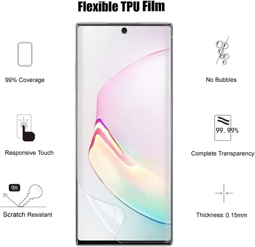 Miniatura 4 de Paquete de 2 protectores de pantalla para Samsung Galaxy Note 10 Plus 5G / 4G (6.8 pulgadas) (no vidrio), película flexible de TPU suave