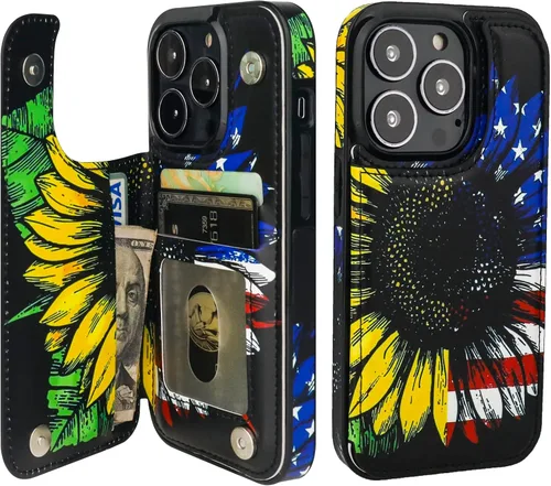 Miniatura 36 de HAOPINSH para iPhone 13 Estuche tipo cartera con tarjetero, patrón de leopardo blanco y guepardo, funda con tapa trasera para mujer y niña, ranuras