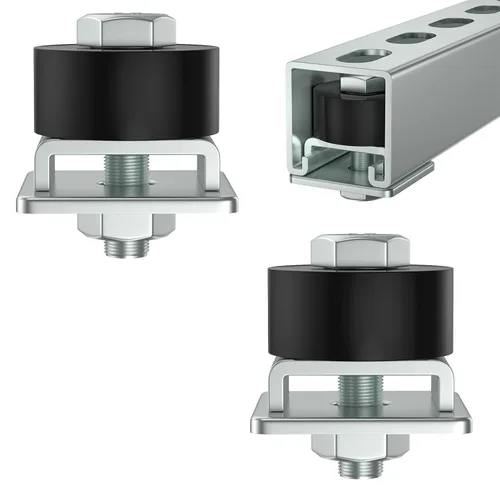SKTREX Ruedas de rodillos de carro para posicionamiento de conjunto de carro para canal de puntal Unistrut con canal de puntal de 1-5/8 pulgadas de