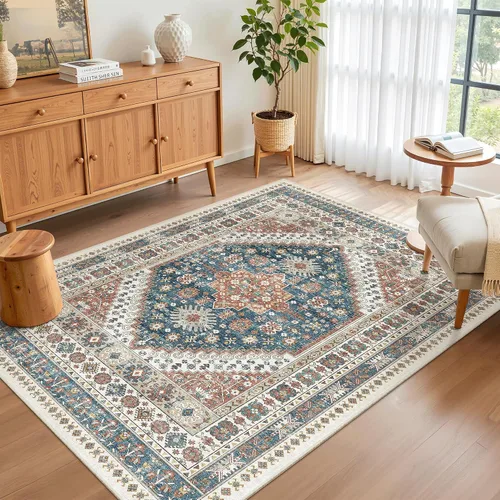 Miniatura 501 de Madane Tapete lavable de 2 x 10 pies para pasillo, cocina, recibidor, clásico, suave, antideslizante para interiores, casa de campo, baño, sala