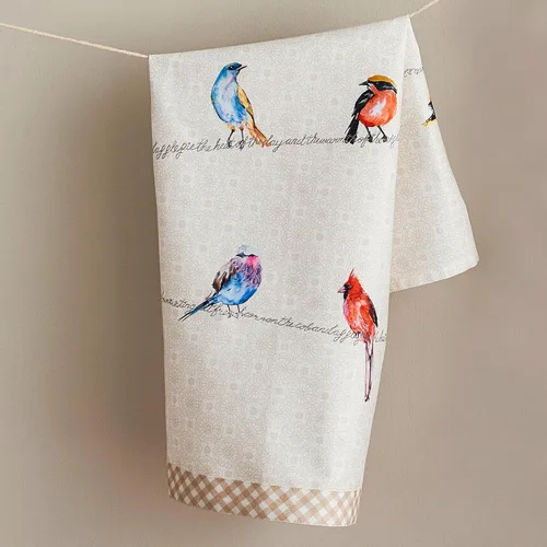 Miniatura 8 de Maison d' Hermine - Juego de 2 paños de cocina, multiusos, 100% de algodón, suave y absorbente, trapo de cocina, toalla de bar, Birdies On Wire