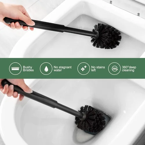 Miniatura 5 de Eyliden Desatascador y Cepillo de Inodoro, Juego de Cepillo Desatascador de Taza de Inodoro 2 en 1 con Soporte, Herramientas de Limpieza de Baño