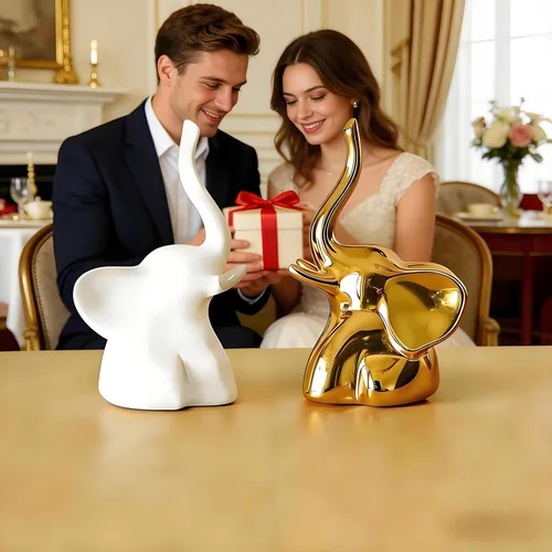 Miniatura 8 de Decoración del hogar para estantes, estatuas de elefante, 1 par, pequeños detalles decorativos para estantes, mesa de oficina, estantería