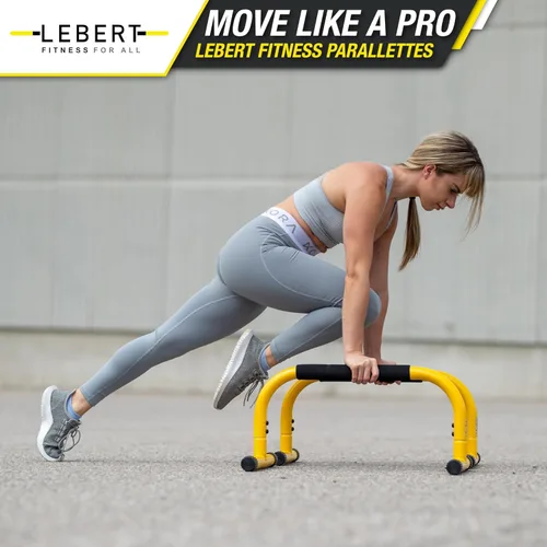 Miniatura 7 de Lebert Parallette Bars - Equipo de entrenamiento de peso corporal resistente para inmersiones, flexiones, sesiones en L y entrenamientos de núcleo