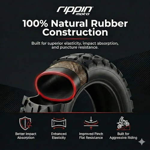 Miniatura 6 de Rippin Moto 2.75/3.00-19 Tubo interior resistente (70/100-19) de 2.5 mm de espesor - Válvula TR4 - Se ajusta a la mayoría de neumáticos de motocross