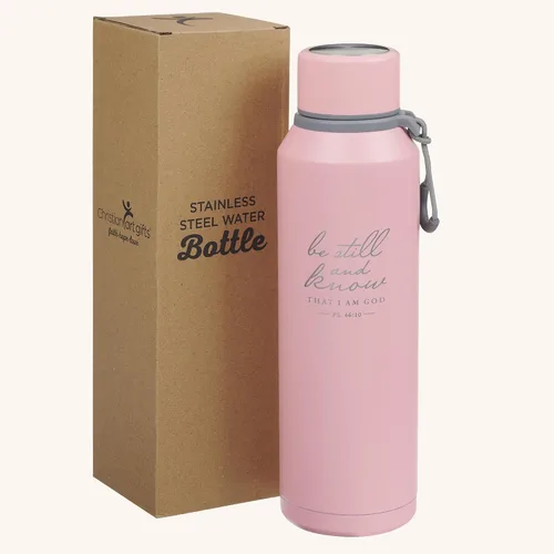 Miniatura 6 de Christian Art Gifts Botella de agua aislada de acero inoxidable de doble pared sellada al vacío para mujeres: Be Still & Know, Salmo 46:10