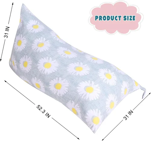 Miniatura 2 de LOLOMLO Funda para puf de almacenamiento de animales de peluche, lona con margaritas de felpa, artículos de almacenamiento y asiento sentado