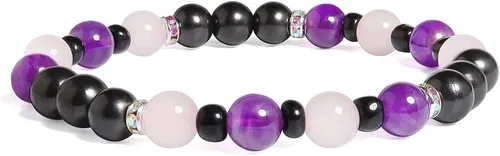 Miniatura 15 de Karelia Creations Pulsera de protección de shungite para niños, idea de graduación 100% auténtica, se adapta a la mayoría de los adolescentes